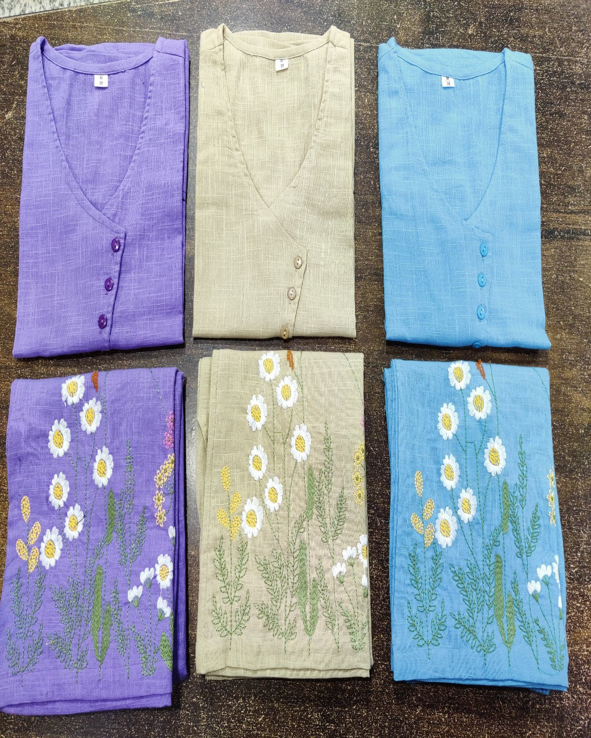 Summer embroidery work co-ord set - Eshana Collections