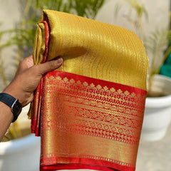 Banarasi Kanchipuram Zari Tissue Vaskat Saree - Eshana Collections