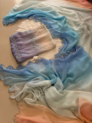 Shaded Soft Georgette Saree with a Floral Blouse - Eshana Collections