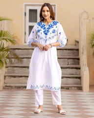 New in Festive Aari work Kurta Pant set. - Eshana Collections