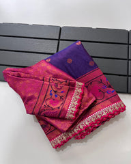 Banarasi Pattu Saree with elegant weaving polka - Eshana Collections
