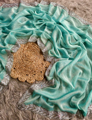 Pure Shimmer Saree With Jarkan Lace Border - Eshana Collections