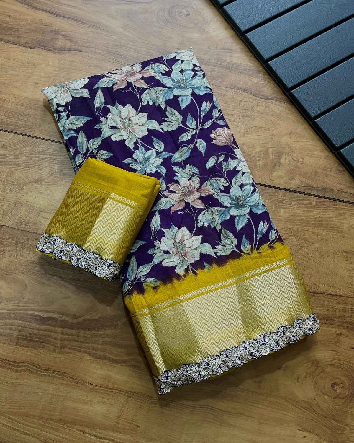 Meera Soft Silk saree with elegant print all over