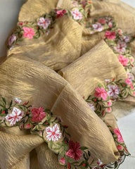 Tissue crushed sarees - Eshana Collections