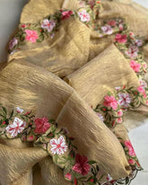 Tissue crushed sarees - Eshana Collections