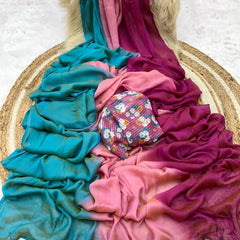 Beautiful multi shaded chiffon sarees - Eshana Collections