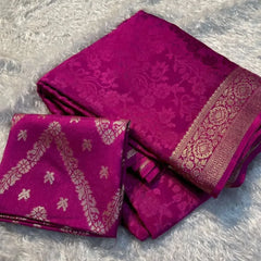 Beautiful Chinon Crepe Sarees | Designer Blouse Included - Eshana Collections