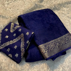 Beautiful Chinon Crepe Sarees | Designer Blouse Included - Eshana Collections