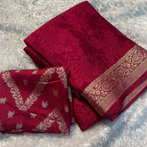 Beautiful Chinon Crepe Sarees | Designer Blouse Included - Eshana Collections
