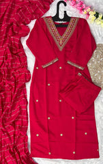 Red chudidhar/ salwar - Eshana Collections