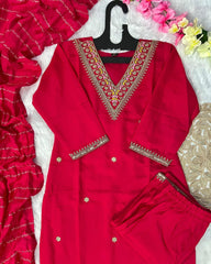 Red chudidhar/ salwar - Eshana Collections