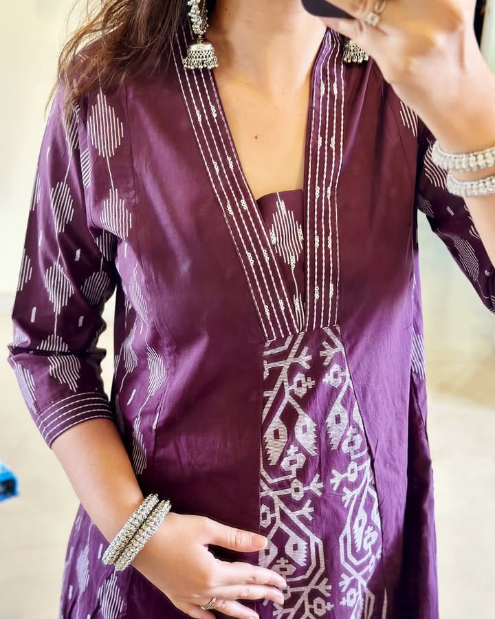 Purple anarkali suit set - Eshana Collections