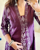 Purple anarkali suit set - Eshana Collections