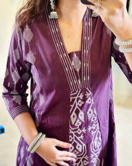 Purple anarkali suit set - Eshana Collections