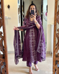 Purple anarkali suit set - Eshana Collections