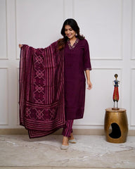 Maroon chudidhar/ salwar set - Eshana Collections