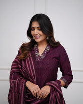 Maroon chudidhar/ salwar set - Eshana Collections