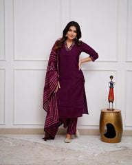 Maroon chudidhar/ salwar set - Eshana Collections