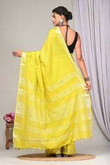 Plain linen sarees - Eshana Collections