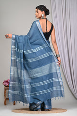 Plain linen sarees - Eshana Collections