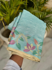 Tissue crushed sarees - Eshana Collections