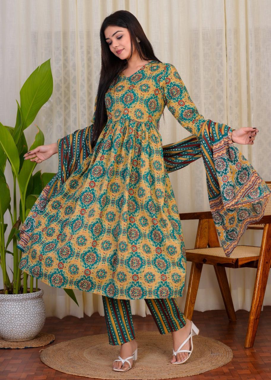 Cotton salwar in aaliya cut style - Eshana Collections