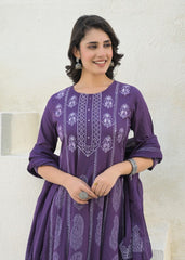 Pure cotton anarkali salwar kameez set - Eshana Collections