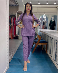 Beautiful co ord sets with embroidery - Eshana Collections