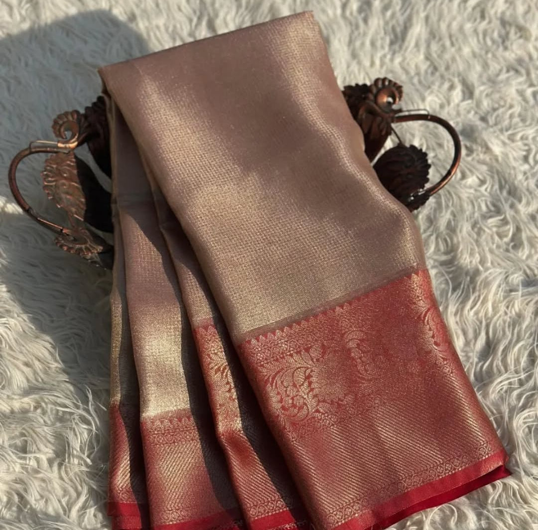 Premium Kanjivaram Soft Tissue Brocade Saree - Eshana Collections