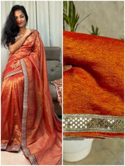 Tissue Crushed Sarees - Eshana Collections