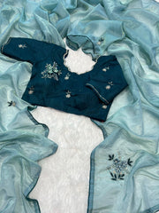 Premium Glass Tissue Gold Saree - Eshana Collections