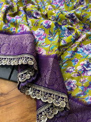 Soft Silk saree with elegant print all over