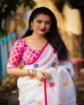 Soft Linen Saree - Eshana Collections