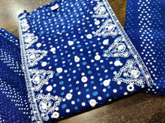Indigo printed pure cotton suit - Eshana Collections