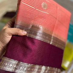 Warm Soft Silk Sarees | Contrast Blouse Included - Eshana Collections