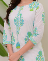 Cotton Kurti palazzo and dupatta set - Eshana Collections