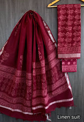 Pure linen salwar kameez material - Eshana Collections