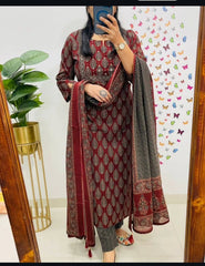 Cotton suit/ salwar in ajrakh prints - Eshana Collections