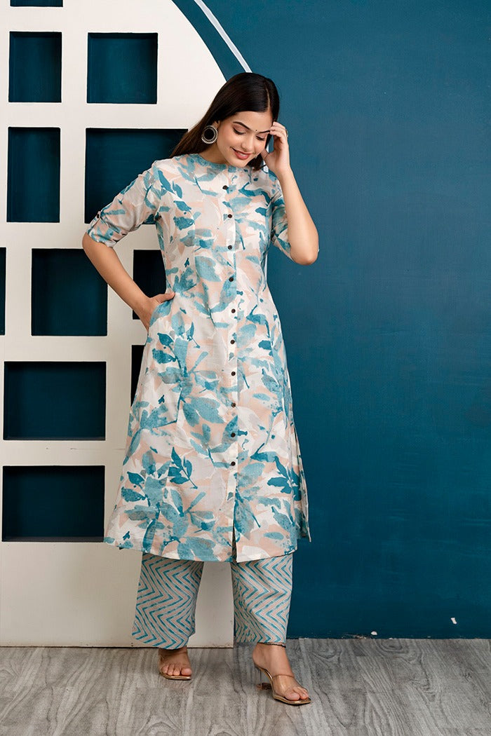 Cotton Kurti palazzo set - Eshana Collections