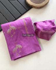 Khadi crepe silk saree - Eshana Collections