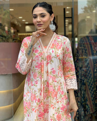 Anarkali kurta pant and dupatta set