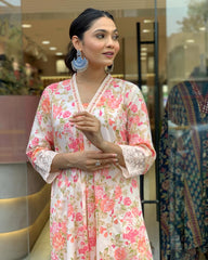 Anarkali kurta pant and dupatta set