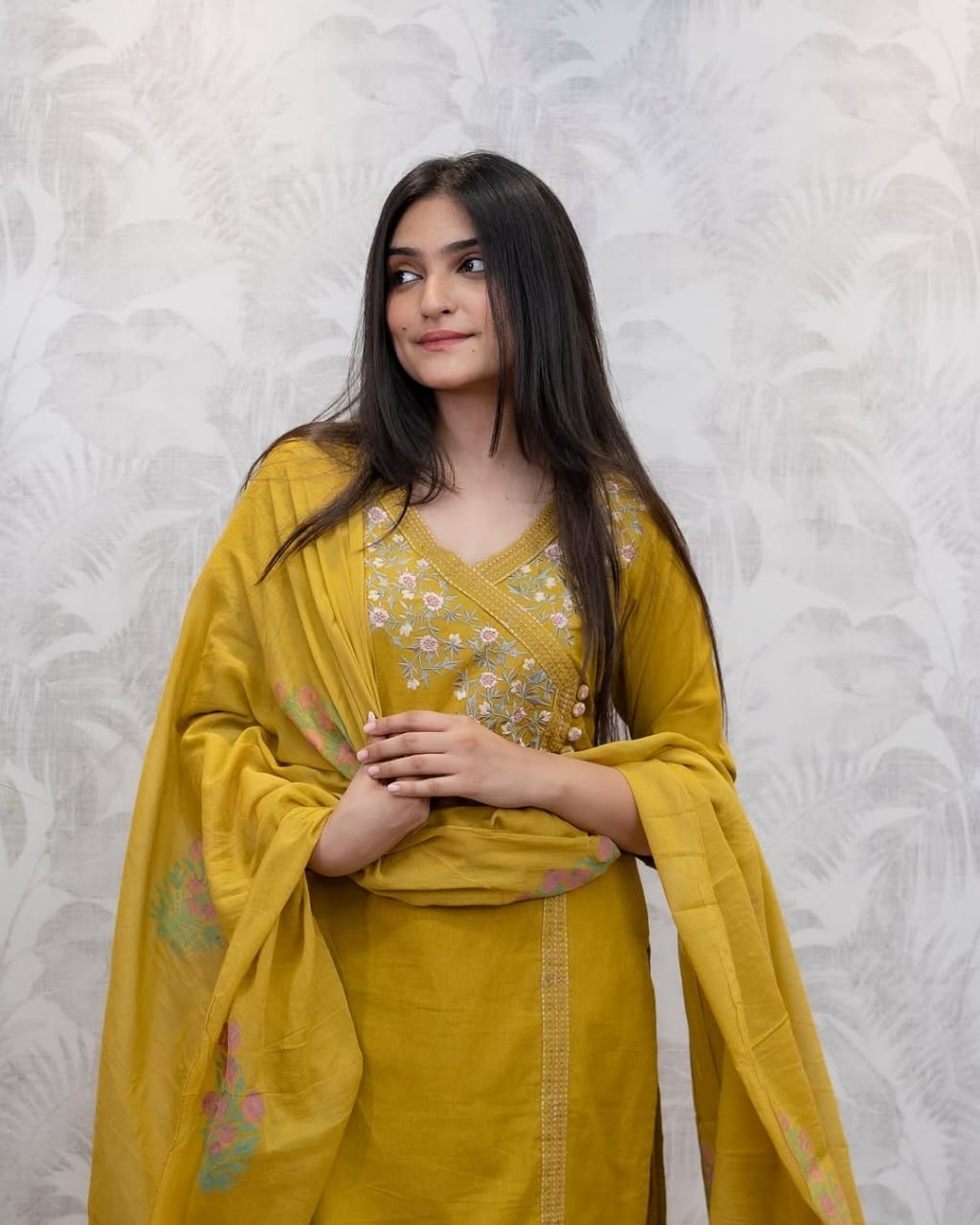 Salwar kameez/ chudidhar suit/ yellow colour - Eshana Collections