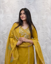 Salwar kameez/ chudidhar suit/ yellow colour - Eshana Collections