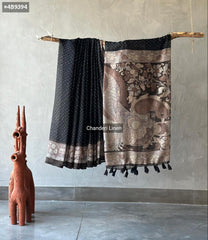 Linen printed sarees - Eshana Collections