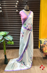 Soft and silky satin crepe sarees - Eshana Collections