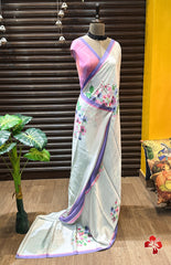 Soft and silky satin crepe sarees - Eshana Collections