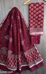 Pure linen suit/ salwar material - Eshana Collections