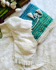 Soft mul cotton sarees with readymade blouses - Eshana Collections