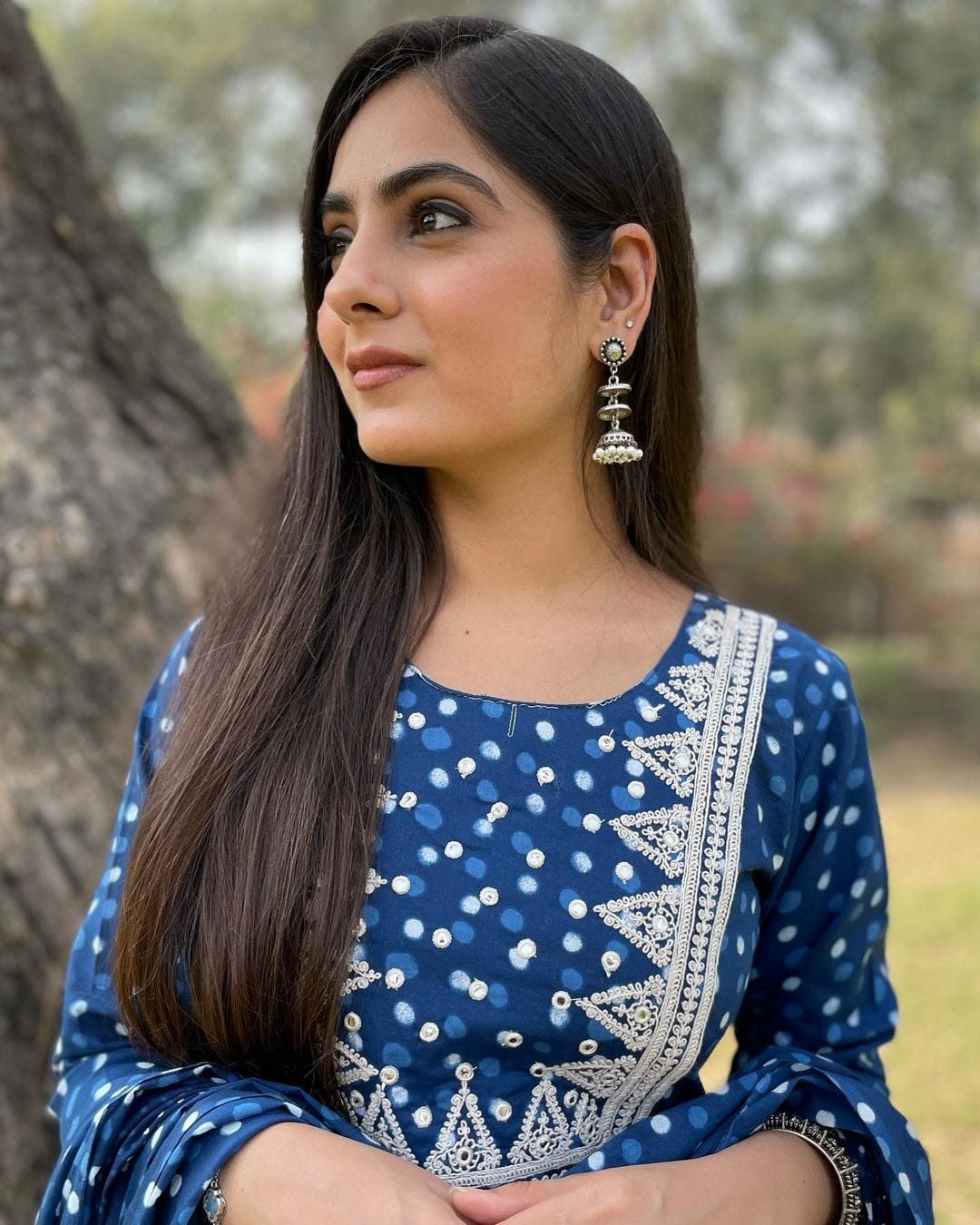 Indigo printed pure cotton suit - Eshana Collections
